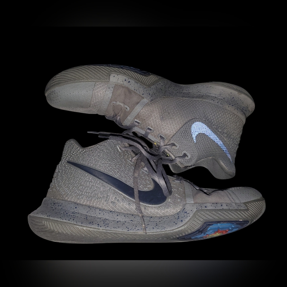Nike Gray and Blue Men's Athletic High-Tops